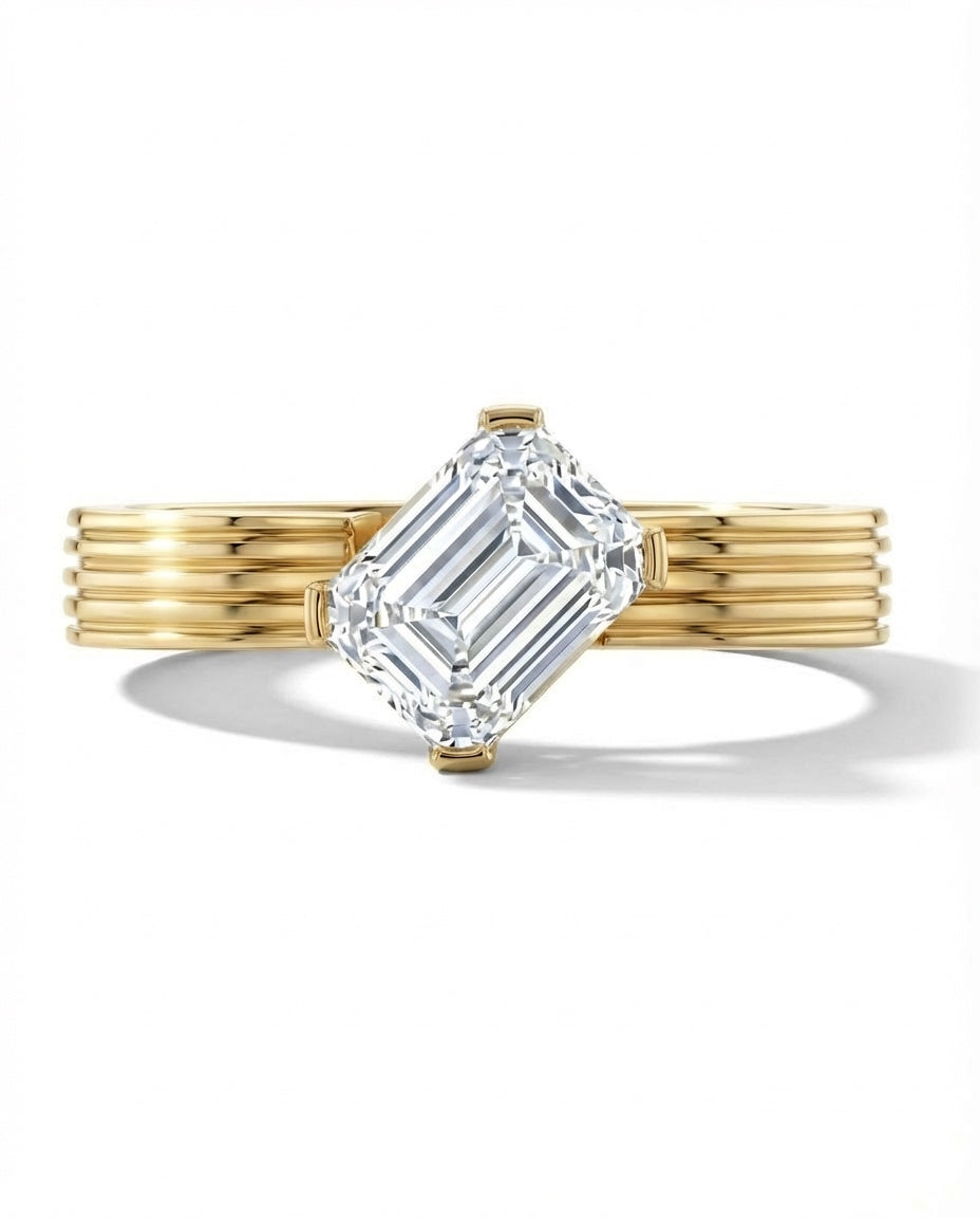 The Sharp Interruption — Emerald, 14K Yellow Gold