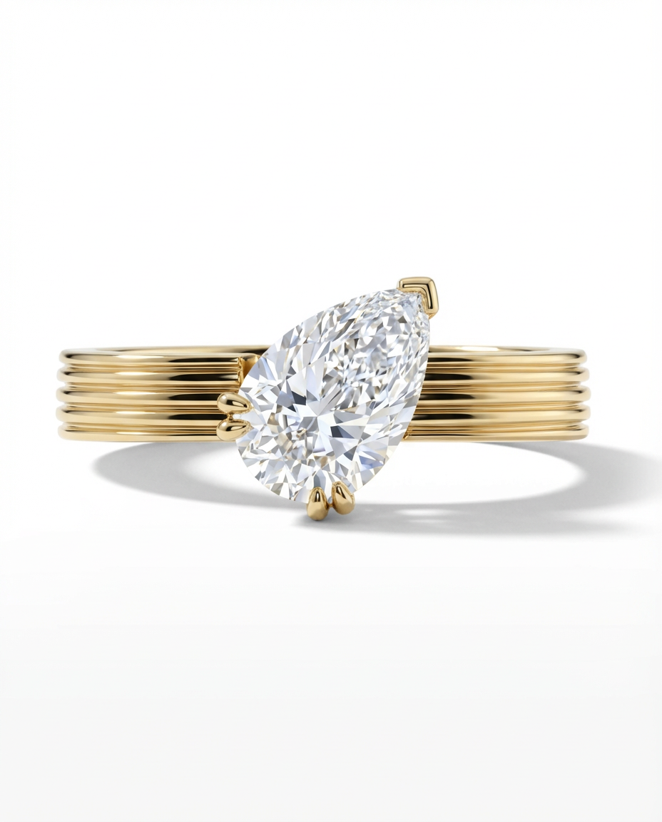 The Sharp Interruption — Pear, 14K Yellow Gold